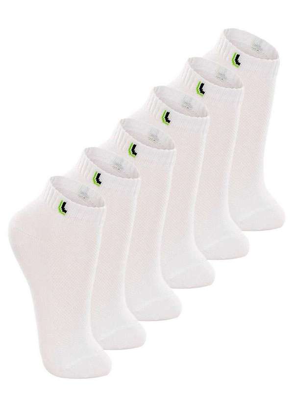 Lupo - Kit 6 pares de Meias Infantil Cano Curto Lupo 2725-089 Branco