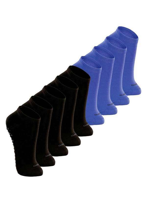 Lupo - Kit 9 pares de Meias Infantil Antiderrapante Lupo 2911-003 Preto-Azul