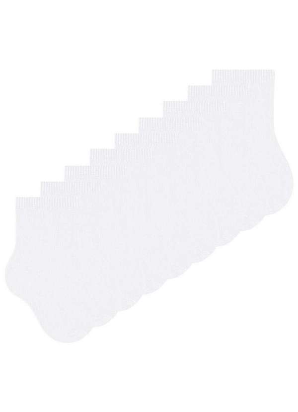 Selene - Kit 9 pares de Meias Infantil Cano Médio Selene 1355-001 Branco