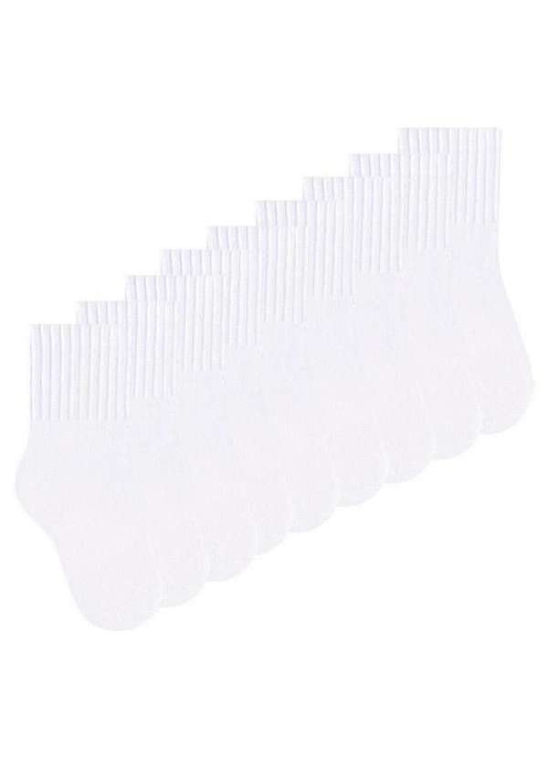 Selene - Kit 9 pares de Meias Infantil Cano Médio Selene 2370-001 Branco