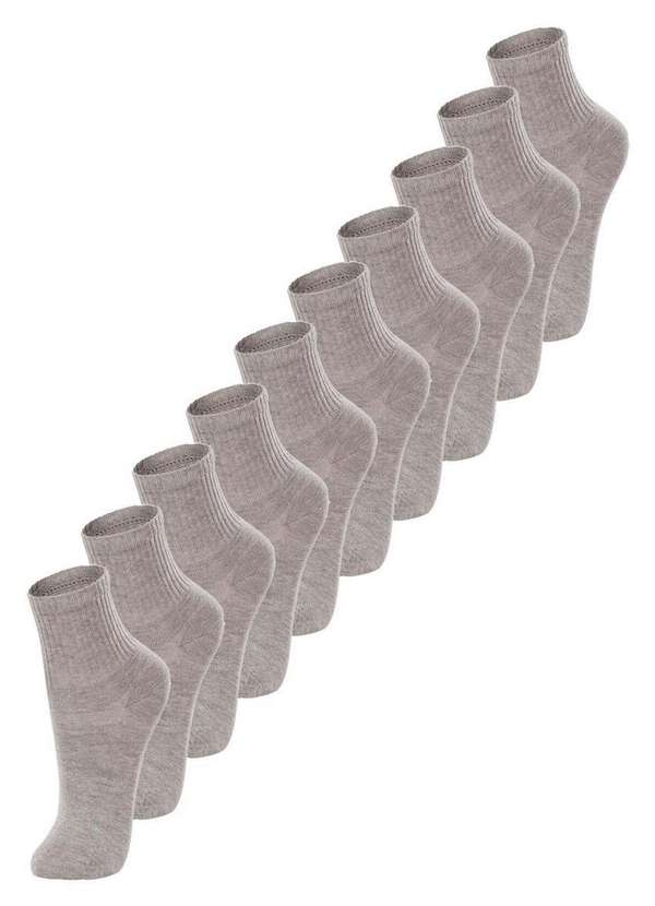 Lupo - Kit com 10 pares de Meias Infantil Cano Médio Lupo 2727-088 Mescla-Areia