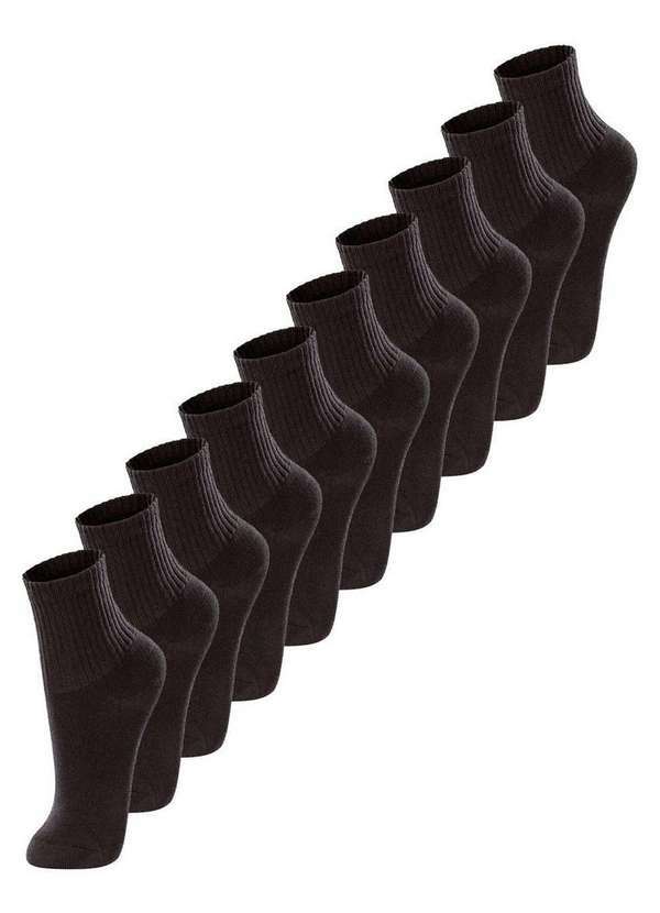 Lupo - Kit com 10 pares de Meias Infantil Cano Médio Lupo 2727-088 Preto