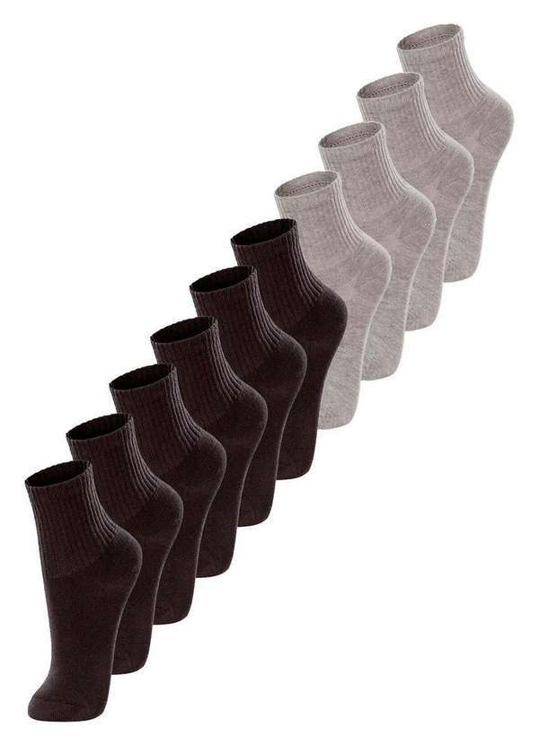 Lupo - Kit com 10 pares de Meias Infantil Cano Médio Lupo 2727-088 Preto-Mescla-Areia