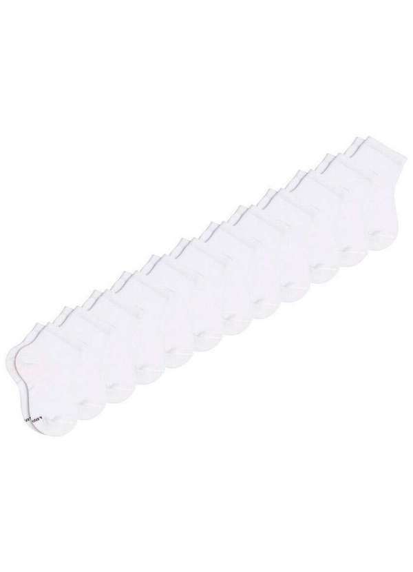 Lupo - Kit 12 pares de Meias Infantil Cano Curto Lupo 2835-089 Branco