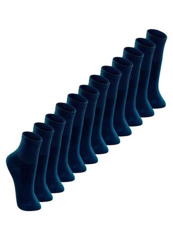 Lupo - Kit 12 pares de Meias Infantil Cano Longo Lupo 2727-009 Azul