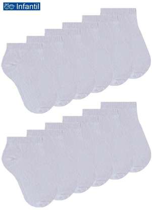Kit 12 pares de Meias Infantis Cano Curto Selene 2070-273 - SELENE