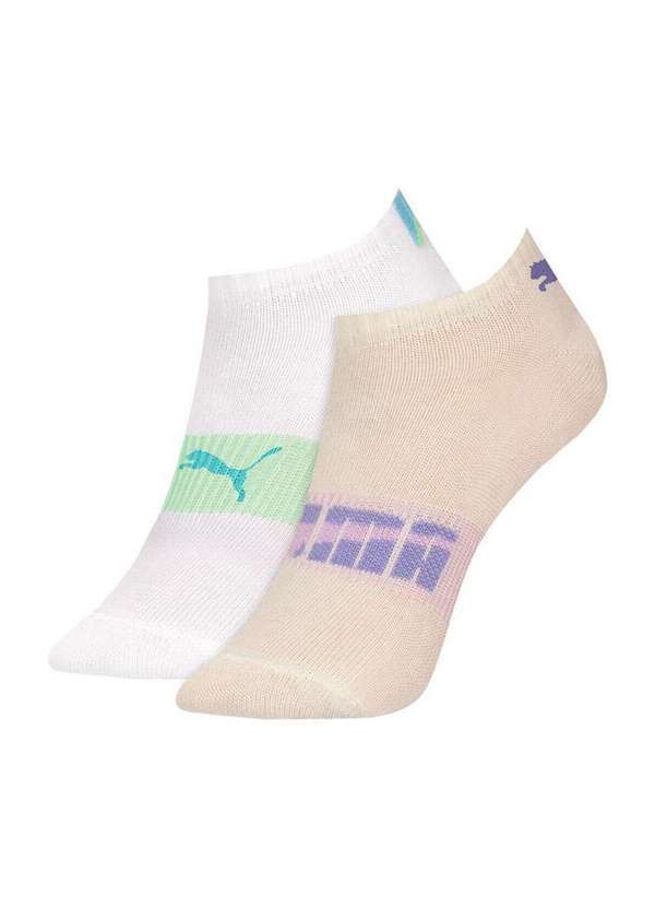 Puma - Kit 2 pares de Meias Infantil Invisível Puma 2760-001 993-Branco-Marfim