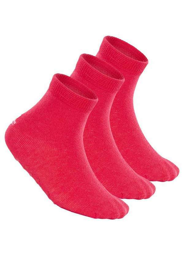 Lupo - Kit 3 pares de Meias Bebê Antiderrapante Lupo 2041-032 Rosa