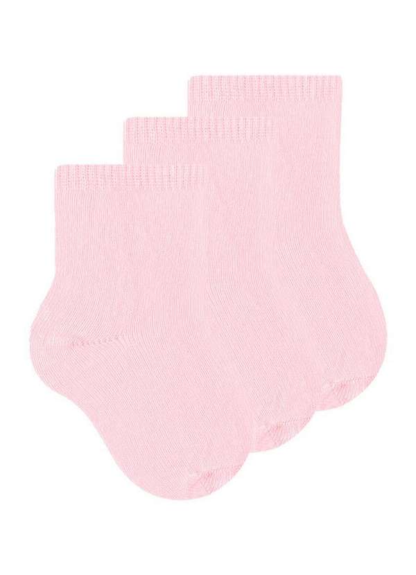 Selene - Kit 3 pares de Meias Bebê Cano Curto Selene 1320-001 Rosa