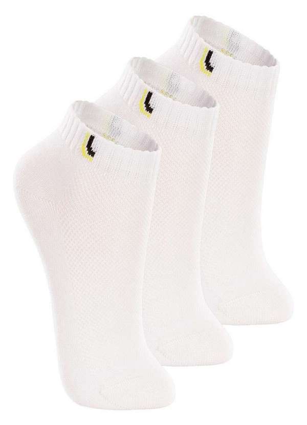 Lupo - Kit 3 pares de Meias Infantil Cano Curto Lupo 2725-005 Branco