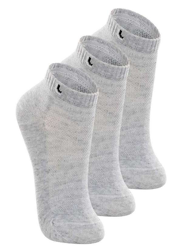 Lupo - Kit 3 pares de Meias Infantil Cano Curto Lupo 2725-005 Cinza