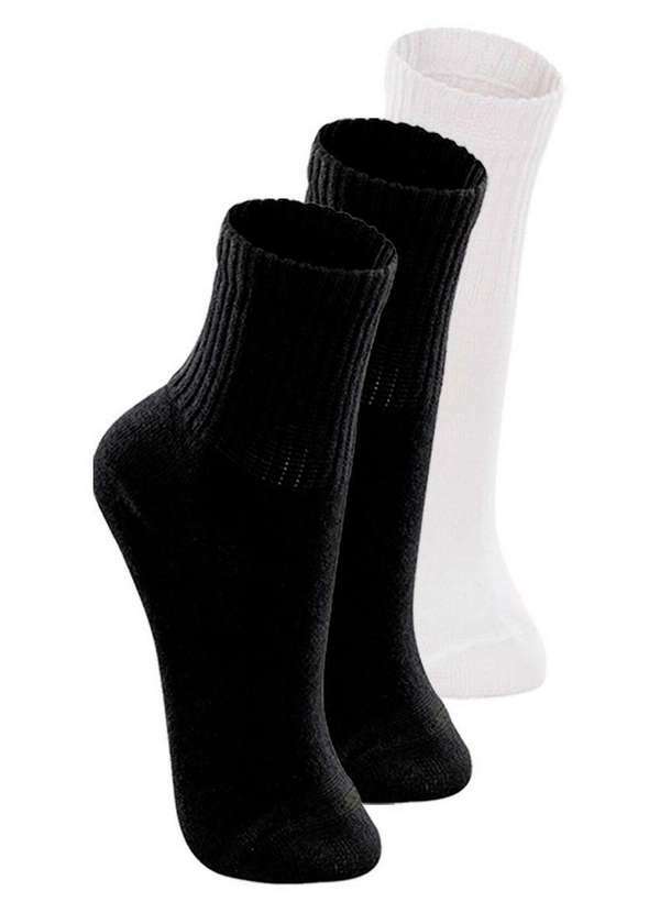 Lupo - Kit 3 pares de Meias Infantil Cano Longo Lupo 2727-009 Preto-Branco