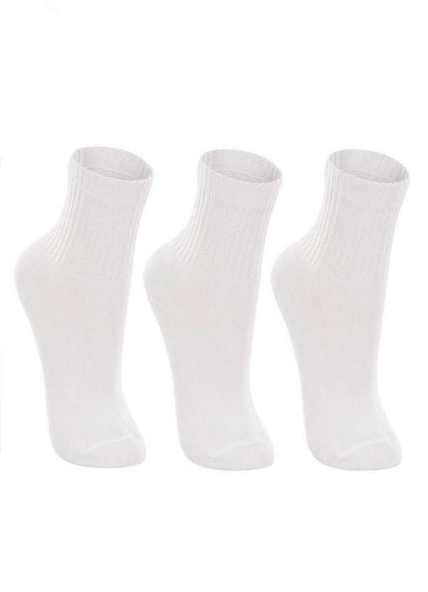 Lupo - Kit 3 pares de Meias Infantil Cano Longo Lupo 2727-089 0908-Branca