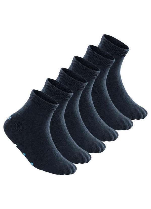 Lupo - Kit 6 pares de Meias Bebê Antiderrapante Lupo 2041-032 Marinho