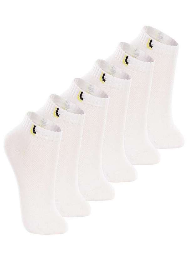 Lupo - Kit 6 pares de Meias Infantil Cano Curto Lupo 2725-005 Branco