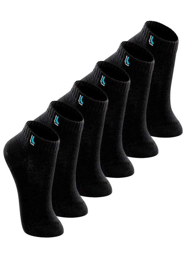 Lupo - Kit 6 pares de Meias Infantil Cano Curto Lupo 2725-005 Preto