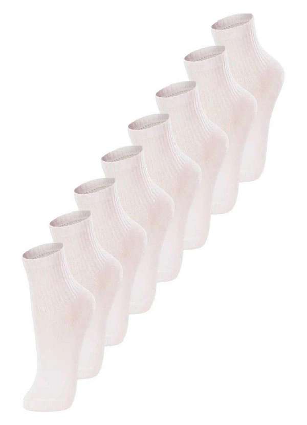 Lupo - Kit com 8 pares de Meias Infantil Cano Médio Lupo 2727-088 Branco