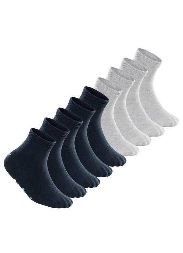 Lupo - Kit 9 pares de Meias Bebê Antiderrapante Lupo 2041-032 Marinho-Cinza