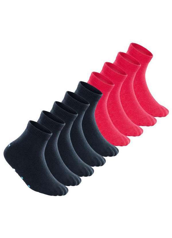 Lupo - Kit 9 pares de Meias Bebê Antiderrapante Lupo 2041-032 Marinho-Rosa