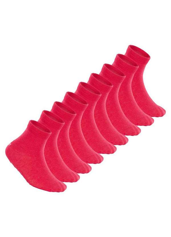 Lupo - Kit 9 pares de Meias Bebê Antiderrapante Lupo 2041-032 Rosa