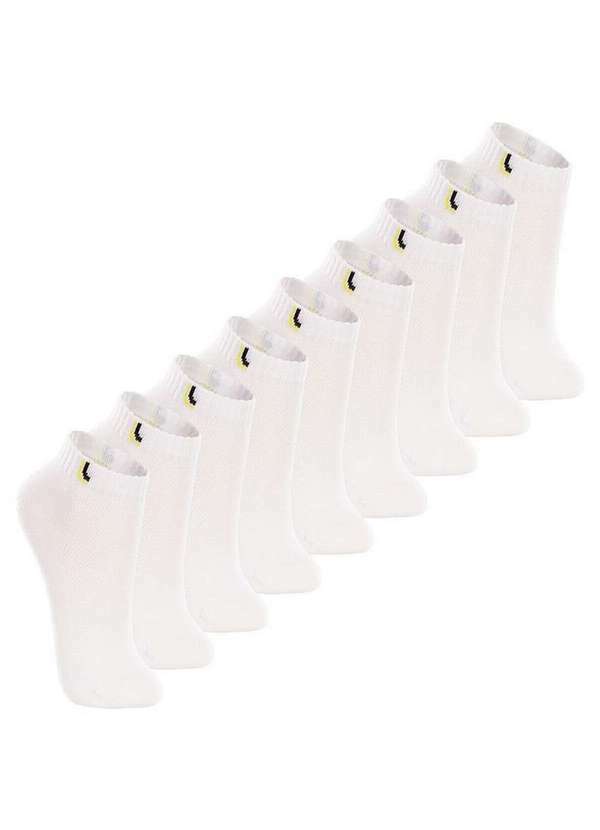 Lupo - Kit 9 pares de Meias Infantil Cano Curto Lupo 2725-005 Branco