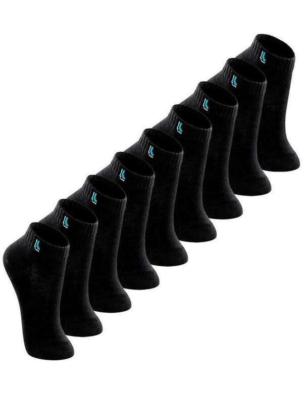 Lupo - Kit 9 pares de Meias Infantil Cano Curto Lupo 2725-005 Preto