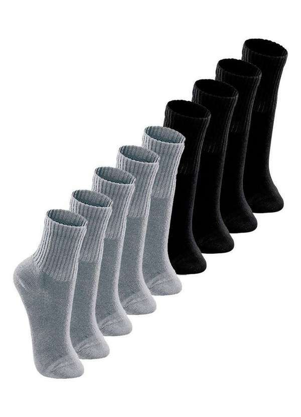 Lupo - Kit 9 pares de Meias Infantil Cano Longo Lupo 2727-009 Cinza-Preto