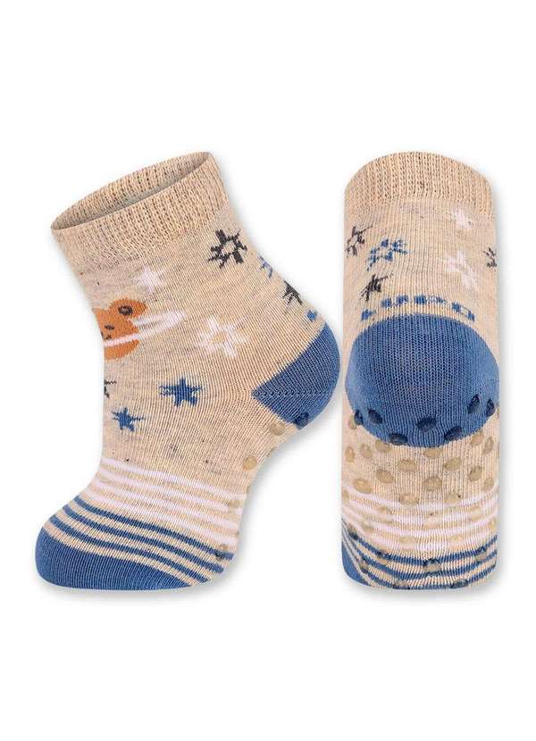 Lupo - Meia Bebê Antiderrapante Lupo 2041-034 8120-Mescla-Areia