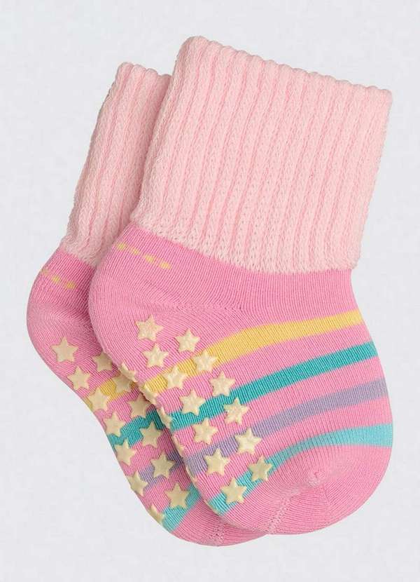 Lupo - Meia Bebê Antiderrapante Lupo 2058-023 5370-Rosa