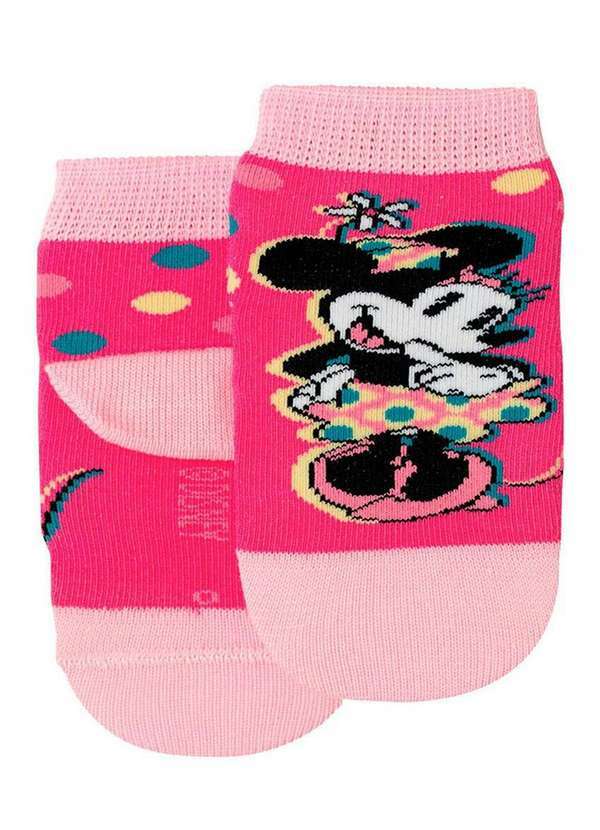 Disney - Meia Bebê Cano Médio Mickey Mouse Lupo 2088-137 5450-Rosa-Fruti