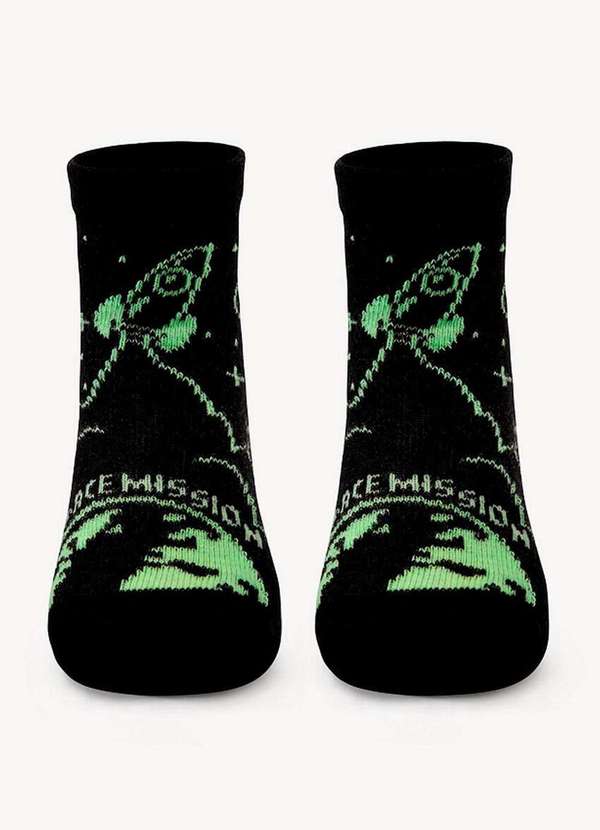 Puket - Meia Bebê Cano Médio Puket 7037 3370-199-Preto