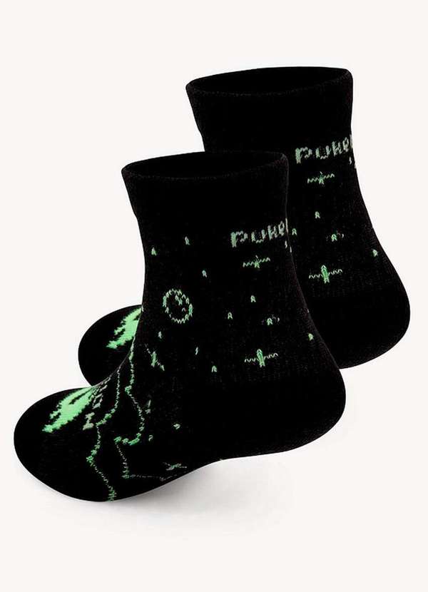 Puket - Meia Bebê Cano Médio Puket 7037 3370-199-Preto 2