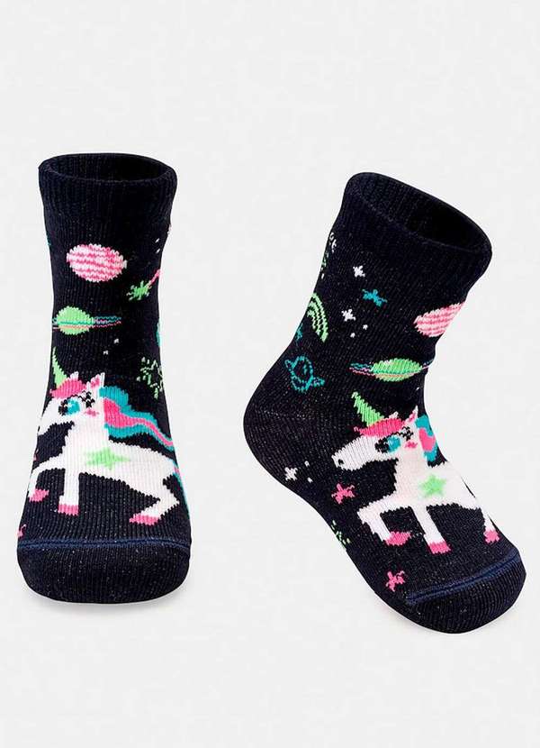 Puket - Meia Bebê Cano Médio Puket 7037 3498-390-Azul-Marinho