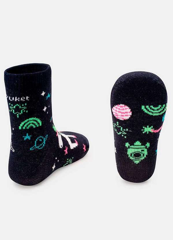 Puket - Meia Bebê Cano Médio Puket 7037 3498-390-Azul-Marinho 2