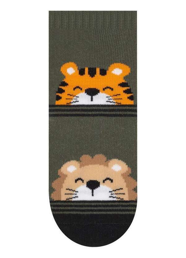 Selene - Meia Bebê Cano Médio Selene 1310-001 502-Verde-Militar-Preto