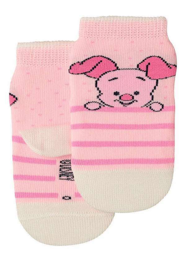 Disney - Meia Bebê Cano Médio Ursinho Pooh Lupo 2088-138 5110-Rosa