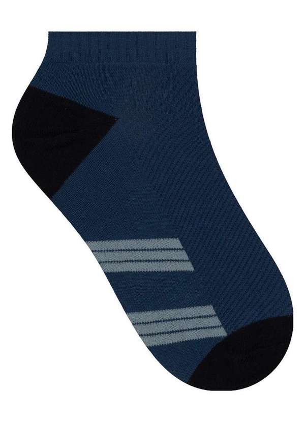 Selene - Meia Infantil Cano Curto Selene 5045-001 500-Azul-Petróleo-Preto