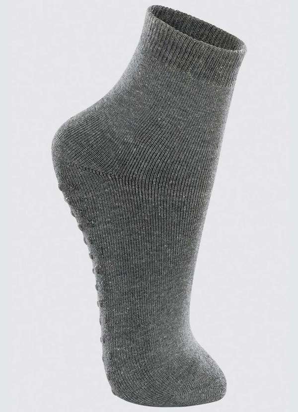 Lupo - Meia Infantil Antiderrapante Cano Longo Lupo 2940-015 8300-Cinza-Chumbo