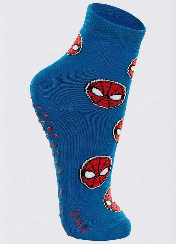 Lupo - Meia Infantil Antiderrapante Spider Man Lupo 2943-001 2770-Azul-Mistico
