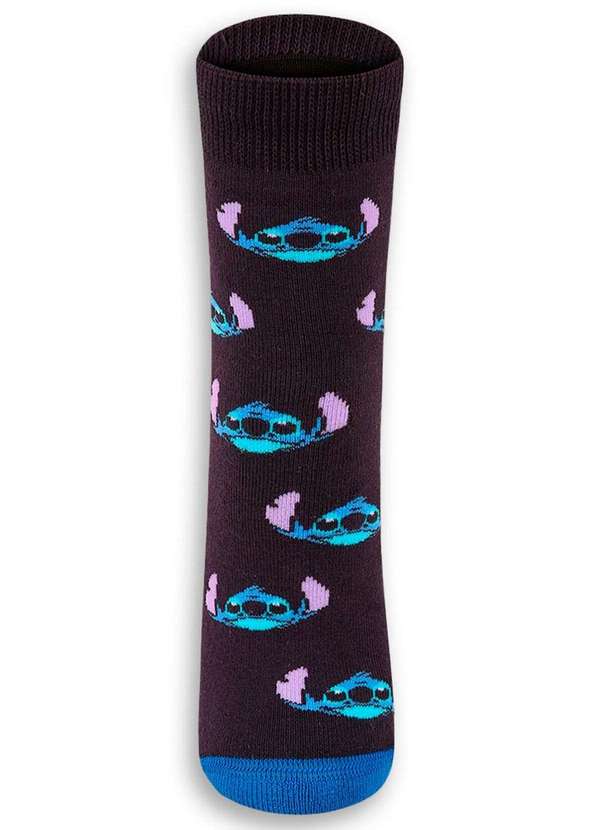 Disney - Meia Infantil Antiderrapante Stitch Lupo 2944-001 9990-Preto 2