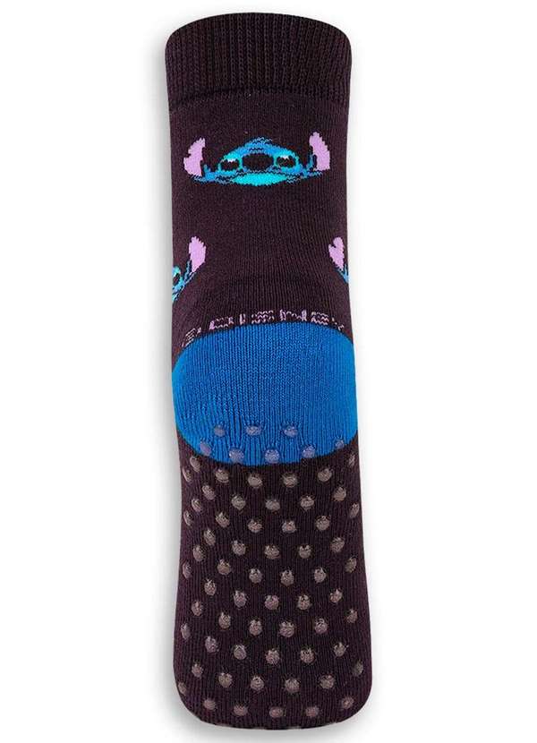 Disney - Meia Infantil Antiderrapante Stitch Lupo 2944-001 9990-Preto 4