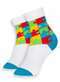 Selene - Meia Infantil Cano Longo Selene 2120-001 501-Branco-Turquesa - variação: 501-Branco-Turquesa