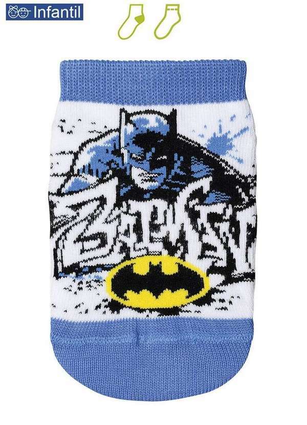 Warner Bros - Meia Infantil Cano Curto Batman 2343-005 1120-Branca