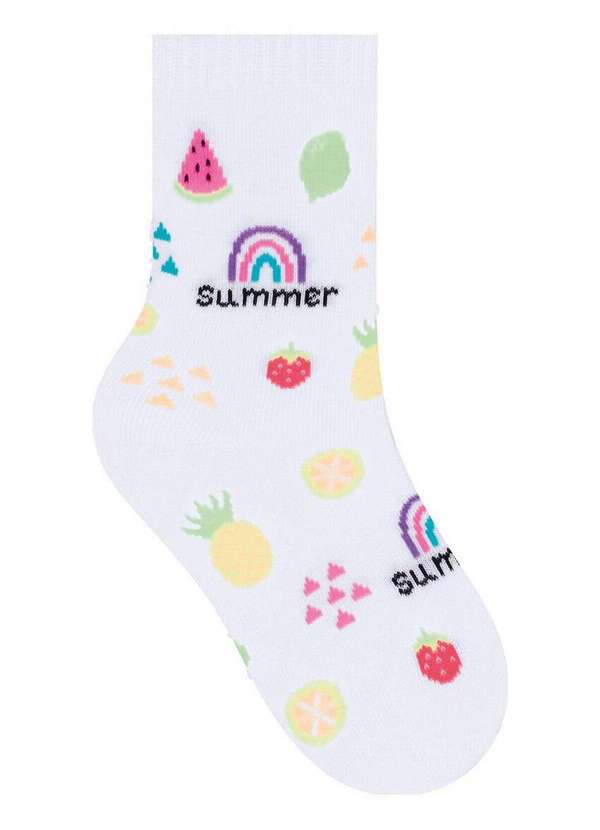 Selene - Meia Infantil Cano Longo Selene 2010-001 505-Branco