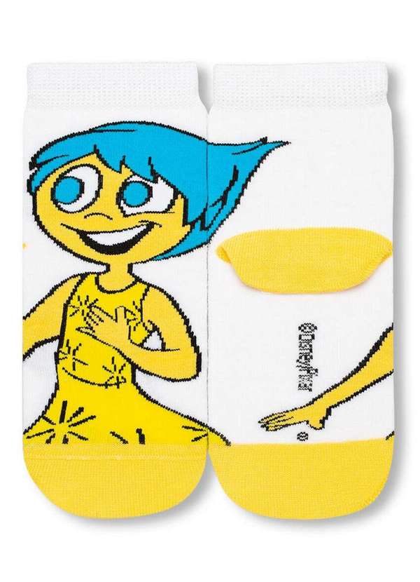 Disney - Meia Infantil Cano Médio Divertidamente 2403-002 1120-Branco 3