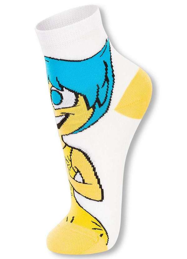 Disney - Meia Infantil Cano Médio Divertidamente 2403-002 1120-Branco 4