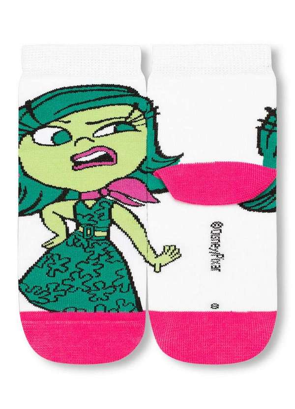 Disney - Meia Infantil Cano Médio Divertidamente 2403-002 1130-Branco 3