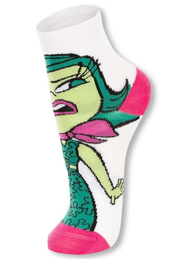 Disney - Meia Infantil Cano Médio Divertidamente 2403-002 1130-Branco 4