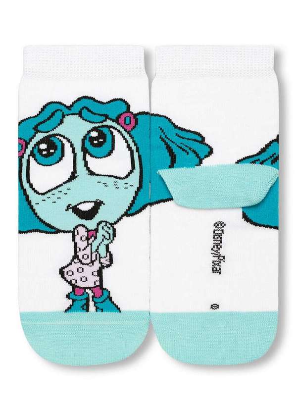 Disney - Meia Infantil Cano Médio Divertidamente 2403-002 1140-Branco 3