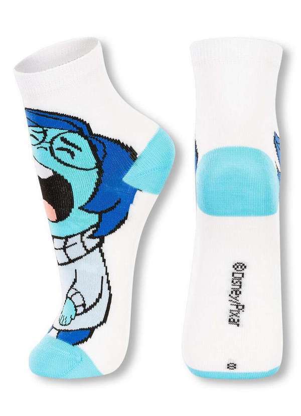 Disney - Meia Infantil Cano Médio Divertidamente 2403-002 1150-Branco